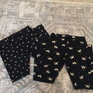 Cat & Jack leggings unicorn hearts black gold size 7/8